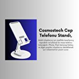 Cosmostech Telefon ve Tablet Tutucu 360° Hareketli Dönen Katlanabilir Mobil Masaüstü Stand